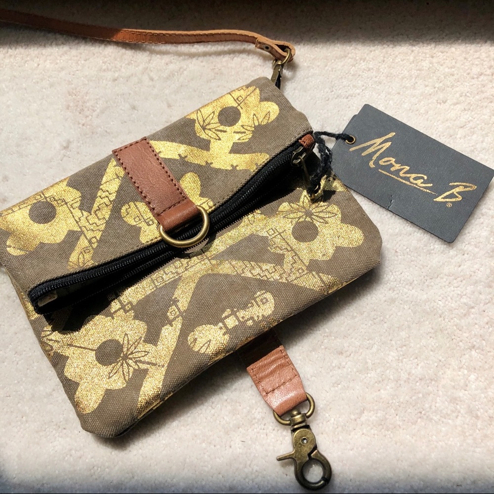 Crossbody Canvas Bag with Gold Details